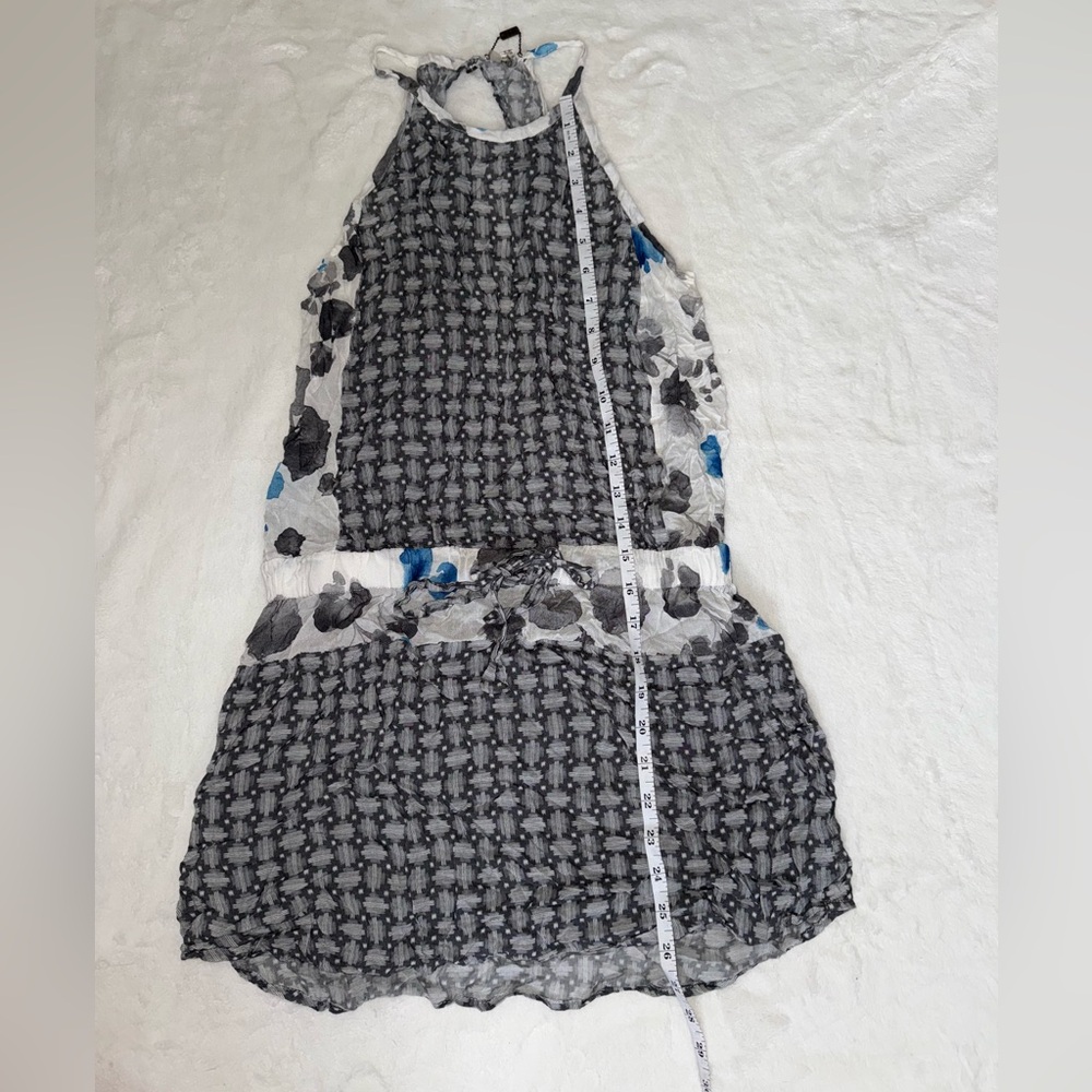 YFB Halter Center Tie Dress : Black, White and Blue